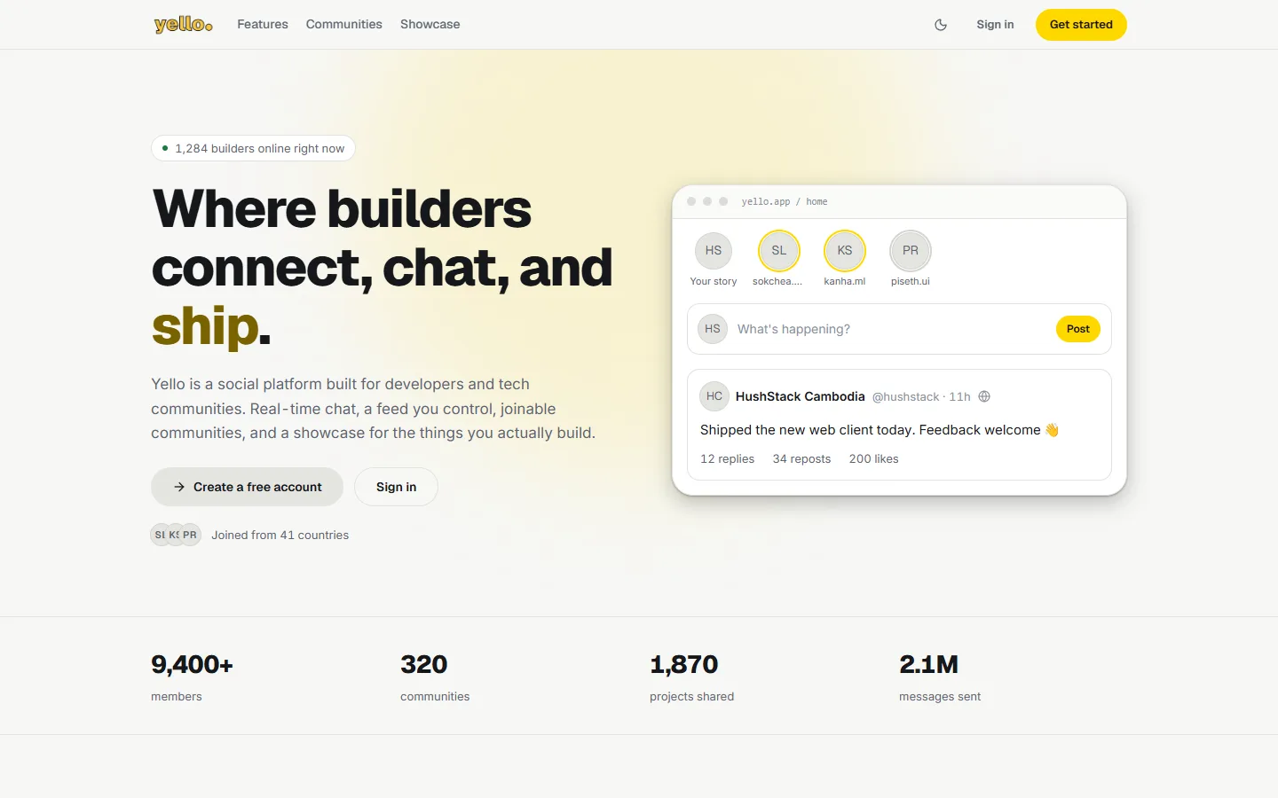 Yello homepage